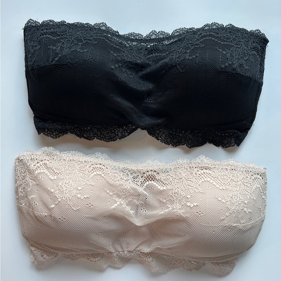 SPANX 2 Pack Elegant Cream and Black Lace Bandeau Size S/P - Picture 3 of 11